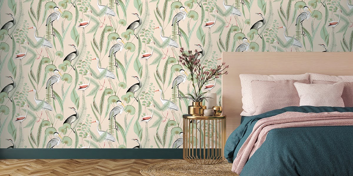 Tapeten Design Decoprint aus Belgien im Schlafzimmer