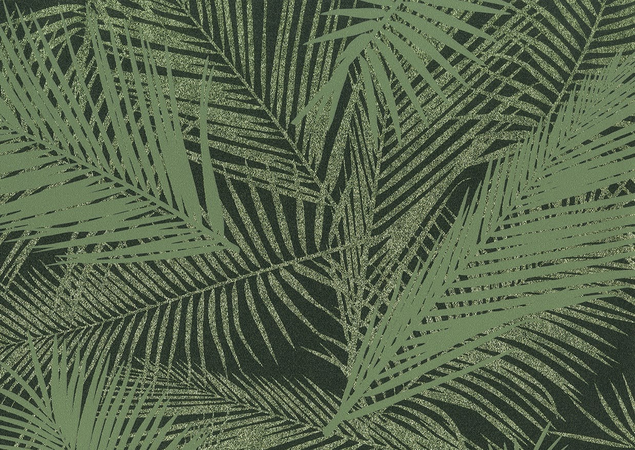 belgisches Tapeten Design Blätter Farn grün schwarz Decoprint aus Berlin online kaufen