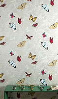 Englische Tapeten Tapeten silber grau mit Schmetterlingen von Osborne und Little Muster 29 Lombardia 2009